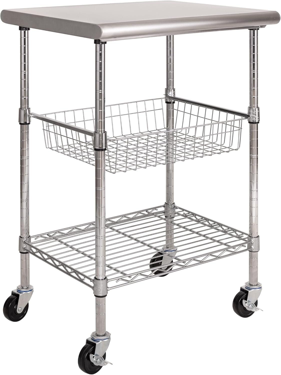 Kitchen Baking Cart - طاولة تحضير تجارية من الفولاذ المقاوم