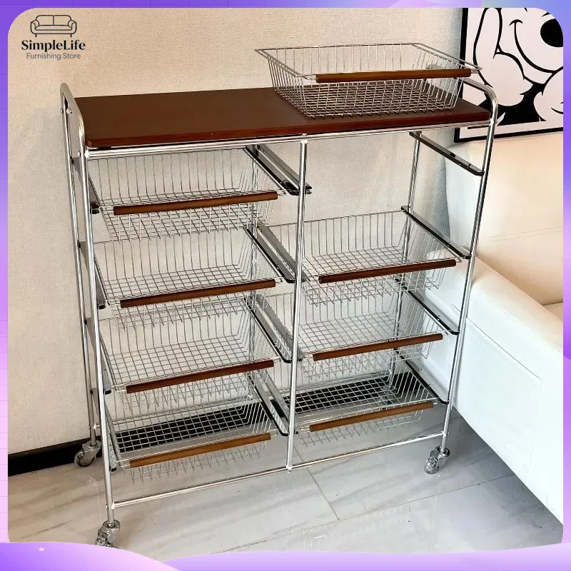 Kitchen Baking Cart - عربة مطبخ عصرية بعجلات، عربة تخزين