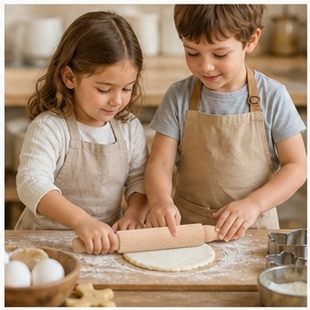 Kitchen Roller Baking - شوبك خشبي صغير للخبز، مثالي لصنع