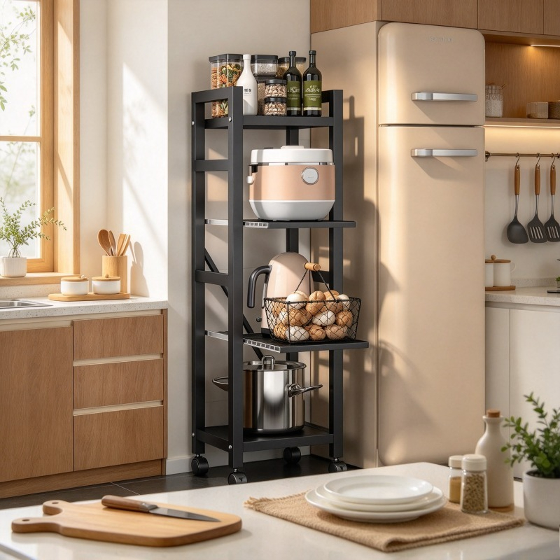 Kitchen Baking Cart - رف مطبخ قابل للسحب، رف أرضي