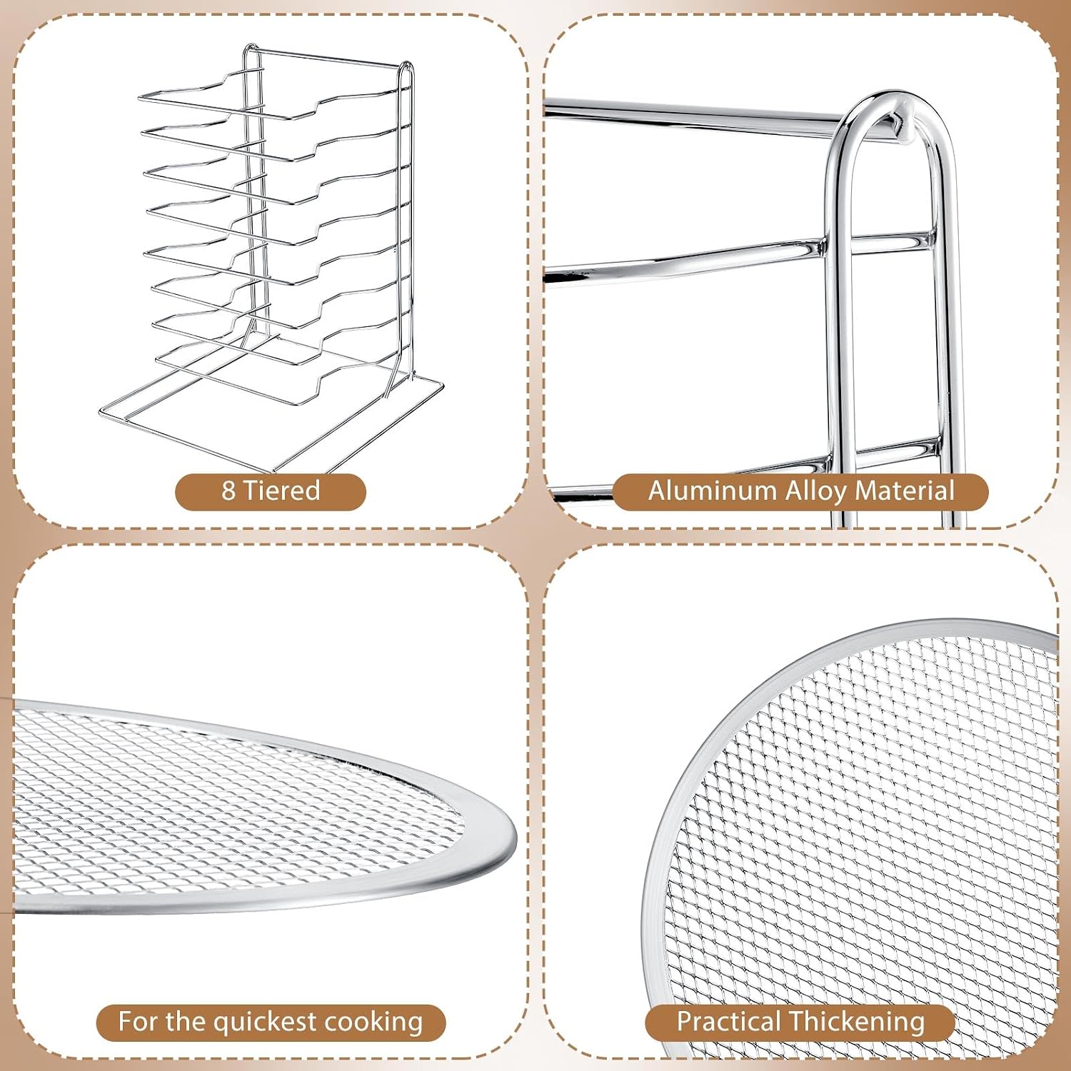 رف بيتزا بـ 8 طبقات مع 8 صواني - مراجعة Kitchen Baking Rack وسعره