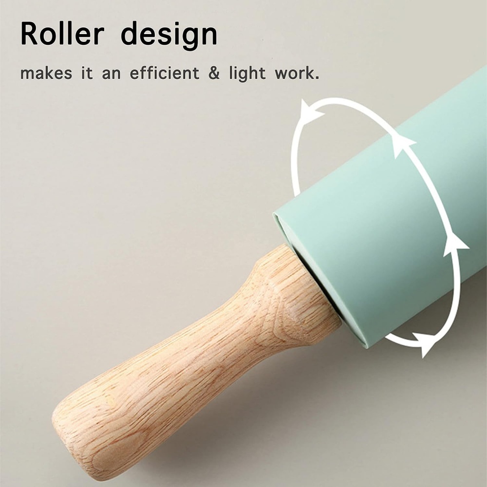 غير عصا سيليكون شوبك مقبض خشبي - مراجعة Kitchen Roller Baking وسعره