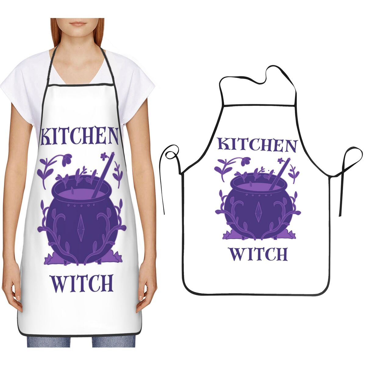مرايل مطبخ بنفسجية بتصميم كاول - مراجعة Kitchen Witch Baking وسعره