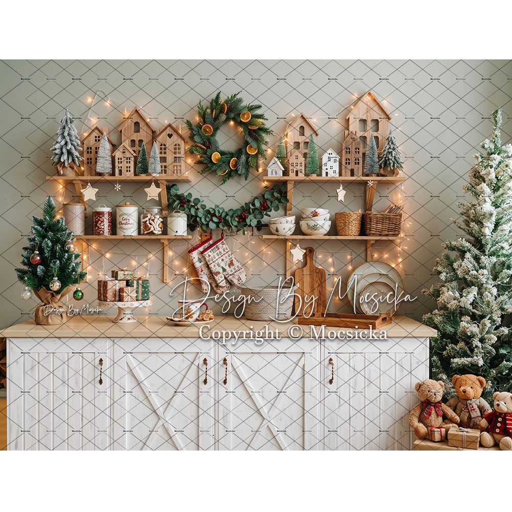 خلفية تصوير مطبخ عيد الميلاد م - مراجعة Kitchen Baking Background وسعره