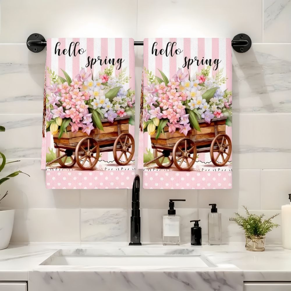 قطعتان، مناشف مطبخ بتصميم زهور - مراجعة Kitchen Baking Cart وسعره