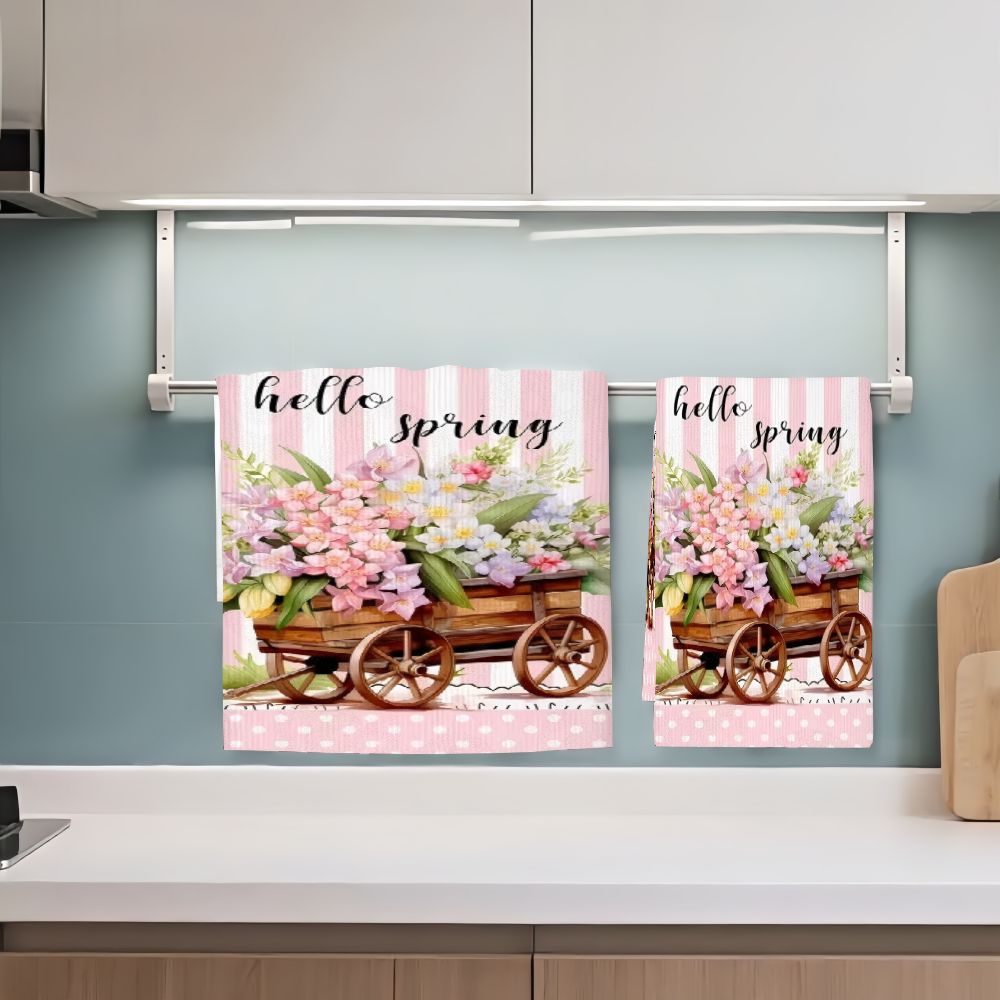 قطعتان، مناشف مطبخ بتصميم زهور - مراجعة Kitchen Baking Cart وسعره