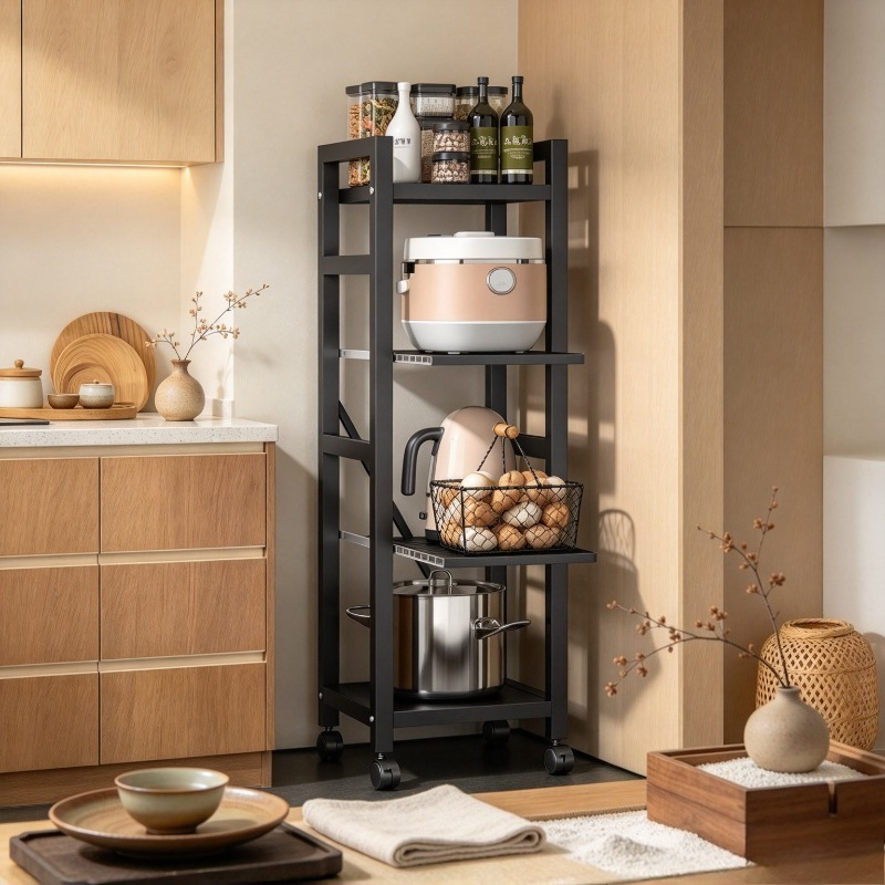 رف مطبخ قابل للسحب، رف أرضي لل - مراجعة Kitchen Baking Cart وسعره